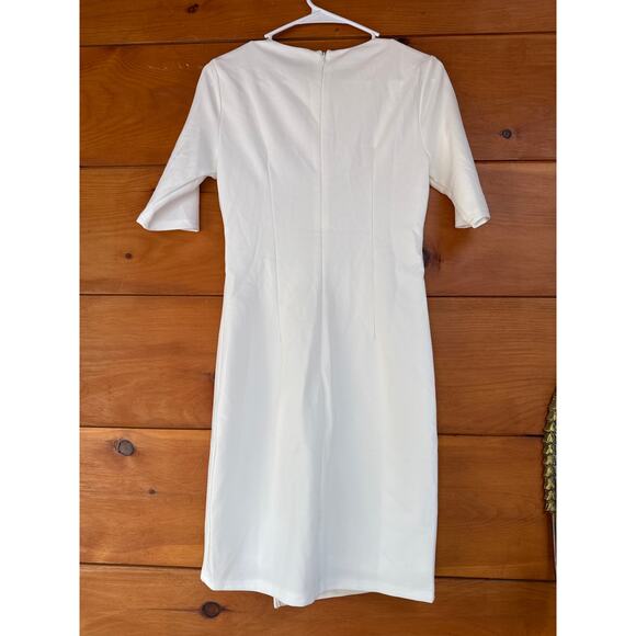 Lulus Westwood White Half Sleeve Sheath Dress Party Cocktail Engagement Size S - Picture 4 of 5